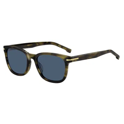 Hugo Boss Tortoiseshell-effect Sunglasses In Blue
