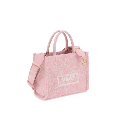 Versace Women's Barocco Athena Small Tote Bag In Pink