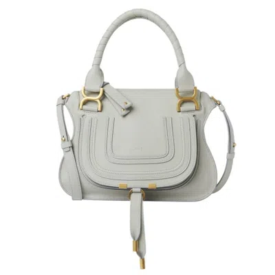 Chloé Chloe Grained Leather Small Marcie Bag In White