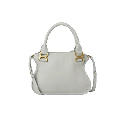 Chloé Chloe Grained Leather Small Marcie Bag In White
