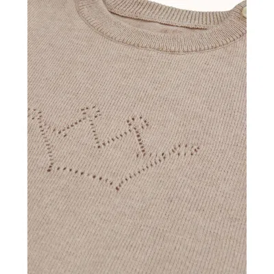 Marie Chantal Infant Biscuit Pointelle Crown Embroidered Set In Neutral