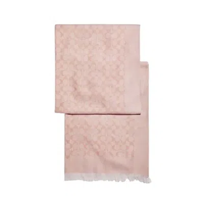 Coach Womens Two-tone Classic Logo Shawl In Pink