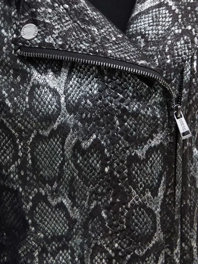 Guess Usa Snakeskin-pattern Zip Jacket In Black