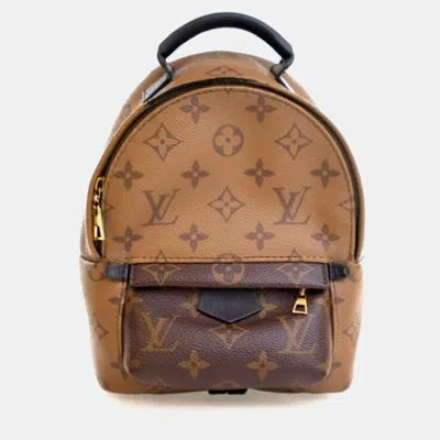 Pre-owned Louis Vuitton Reverse Monogram Palm Springs Mini In Brown