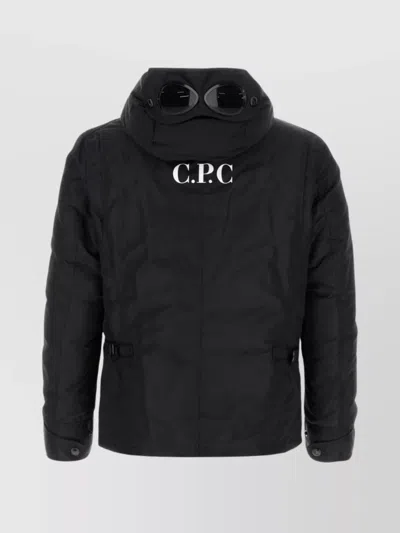 Junya Watanabe Nylon Down Jacket With Adjustable Waist Tabs In Black