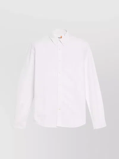 Timberland Relaxed Long Sleeve Button-down Shirt In White