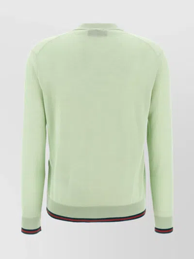Gucci Extra Fine Cashmere Silk Cardigan In Green