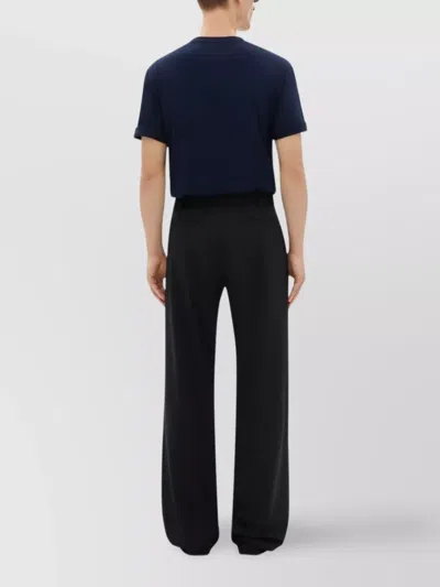 Ferrari Crew Neck Cotton T-shirt With Short Sleeves In Blue