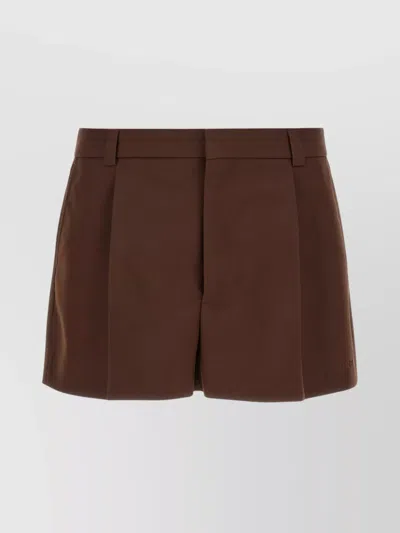 Gucci Tailored Wool Shorts With Pockets And Pleats In Black