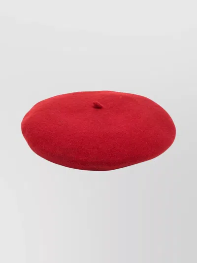 Borsalino Soft Textured Wool Knit Basque Hat In Red