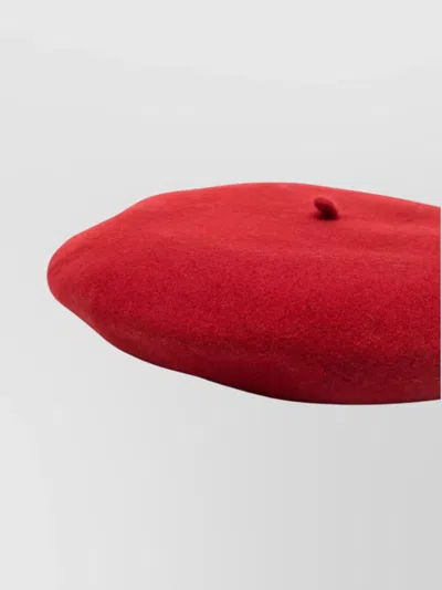 Borsalino Soft Textured Wool Knit Basque Hat In Red