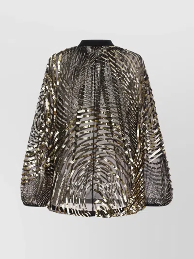 Pucci Sheer Blouse With Long Sleeves And Sequins In Black