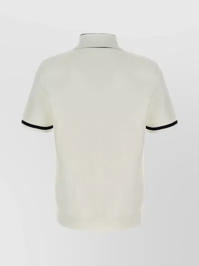 Gucci Intarsia Design Polo Shirt With Contrast Trim In White