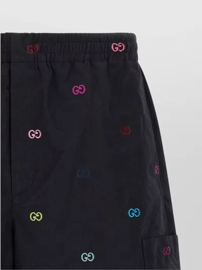 Gucci Bermuda Shorts With Elastic Waistband And Pockets In Black