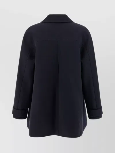 Gucci Double-breasted Trapeze Silhouette Coat In Black