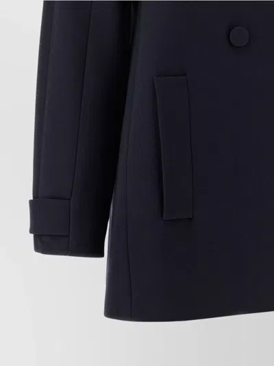 Gucci Double-breasted Trapeze Silhouette Coat In Black