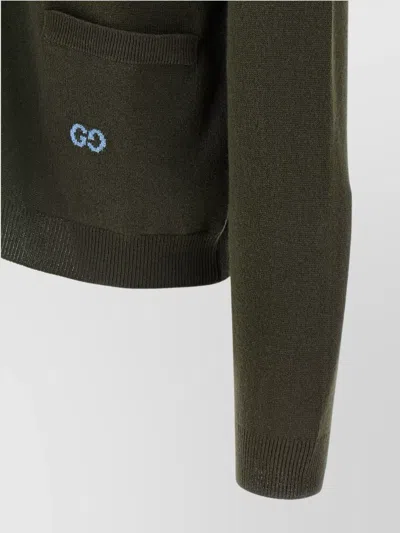 Gucci Gg Intarsia Cardigan Sweaters And Cardigans Green In Green