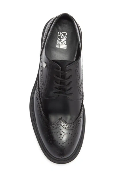 Roberto Cavalli Crip Wingtip Derby In Black