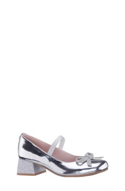 Nina Kids' Kiss Metallic Mary Jane Pump In Silver