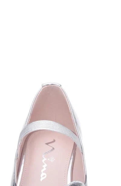 Nina Kids' Kiss Metallic Mary Jane Pump In Silver