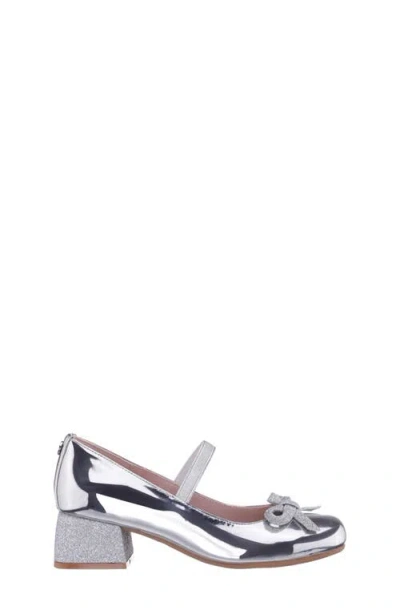 Nina Kids' Kiss Metallic Mary Jane Pump In Silver