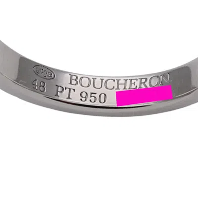 Pre-owned Boucheron Silver Platinum 950 Band Ring ()