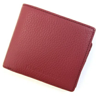 Pre-owned Burberry Red Color Leather Wallet (bi-fold) ()