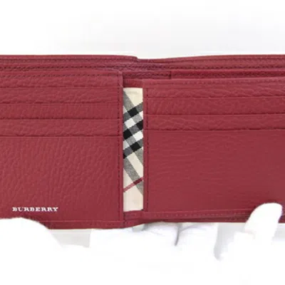 Pre-owned Burberry Red Color Leather Wallet (bi-fold) ()