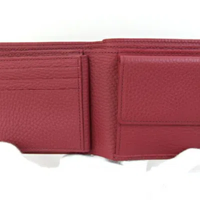 Pre-owned Burberry Red Color Leather Wallet (bi-fold) ()