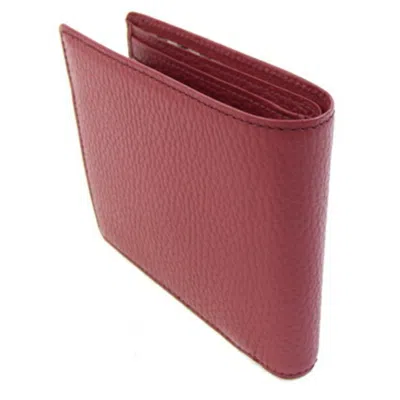 Pre-owned Burberry Red Color Leather Wallet (bi-fold) ()