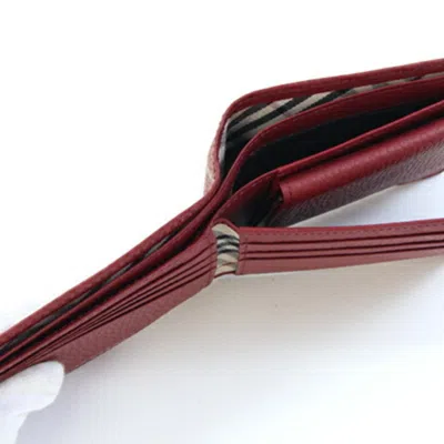 Pre-owned Burberry Red Color Leather Wallet (bi-fold) ()