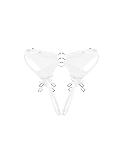 Zhilyova Women's Aurora White Ouvert Brief In White