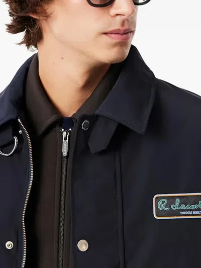 Lacoste Buttoned Blouson Jacket In Blue