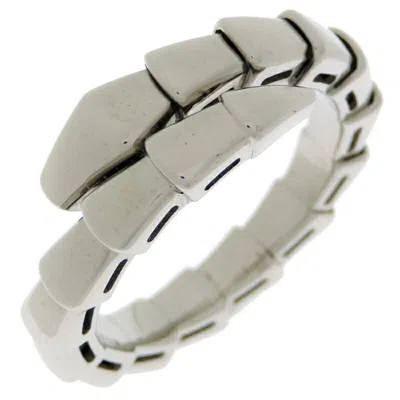 Pre-owned Bvlgari Serpenti Silver White Gold Band Ring ()