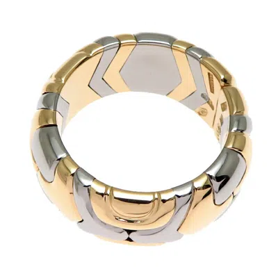 Pre-owned Bvlgari Yellow Yellow Gold (18k) Stainless Steel Band Ring ()