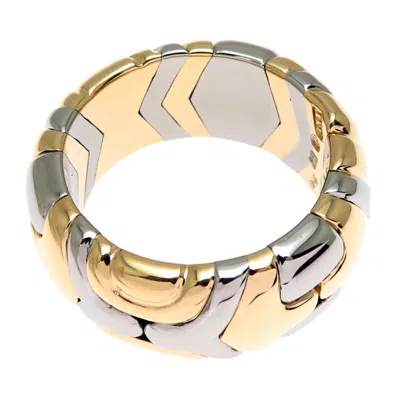 Pre-owned Bvlgari Yellow Yellow Gold (18k) Stainless Steel Band Ring ()