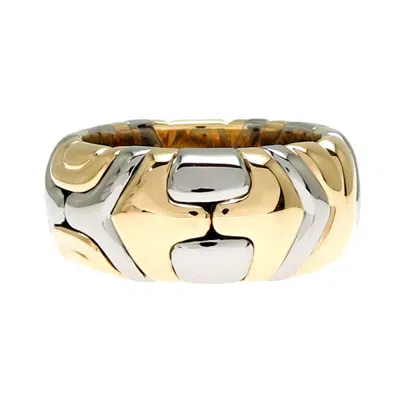 Pre-owned Bvlgari Yellow Yellow Gold (18k) Stainless Steel Band Ring ()