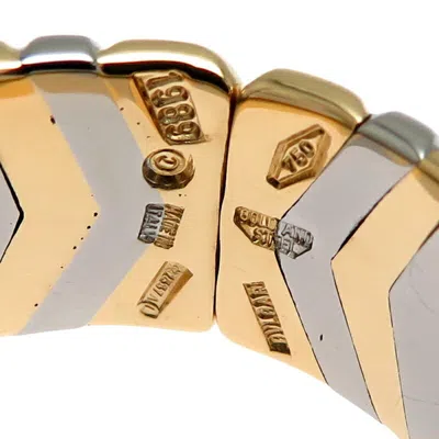 Pre-owned Bvlgari Yellow Yellow Gold (18k) Stainless Steel Band Ring ()