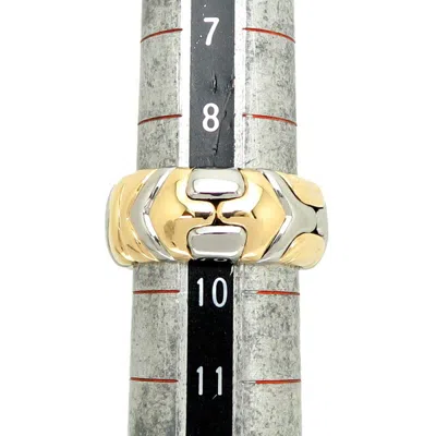 Pre-owned Bvlgari Yellow Yellow Gold (18k) Stainless Steel Band Ring ()