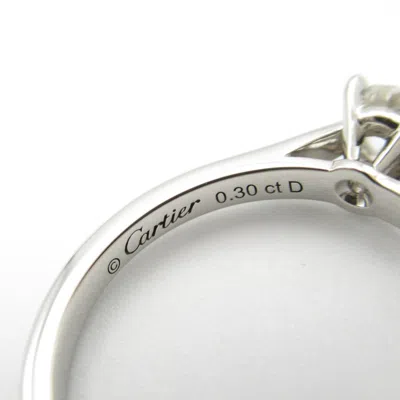 Pre-owned Cartier Clear Platinum Band Ring () In Transparent