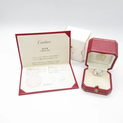 Pre-owned Cartier Clear White Gold (18k) Band Ring () In Transparent