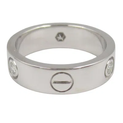 Pre-owned Cartier Clear White White Gold (18k) Band Ring ()