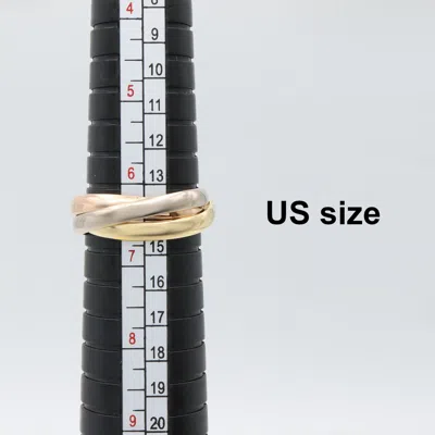 Pre-owned Cartier Gold Yellow Gold (18k) Pink Gold (18k) White Gold (18k) Band Ring ()
