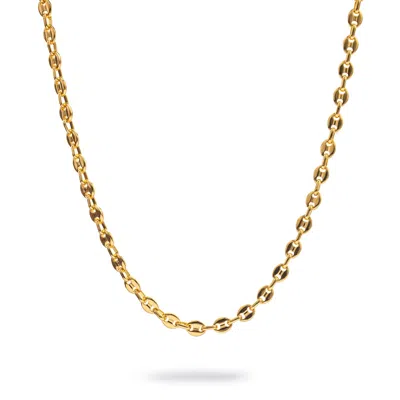 Ebru Jewelry Men's Timeless Gold Plated Steel Men's Necklace - Gold In Gold