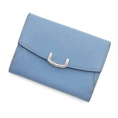 Pre-owned Cartier Light Blue Leather Coin Purse/coin Case ()