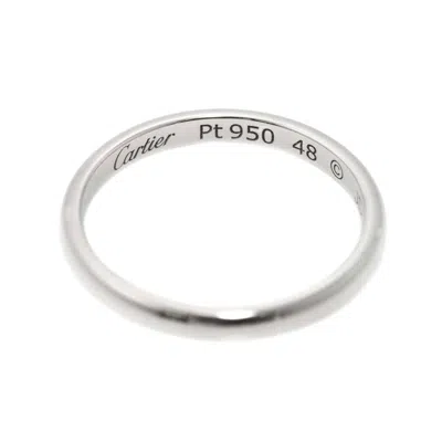 Pre-owned Cartier Silver Platinum 950 Band Ring ()
