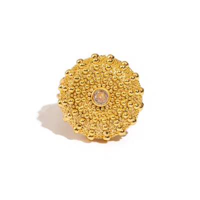 Ebru Jewelry Women's Celestial Sunburst Gold Adjustable Ring - Gold In Gold