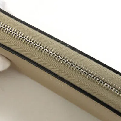 Pre-owned Celine Beige Red Color Leather Long Wallet (bi-fold) () In Multi