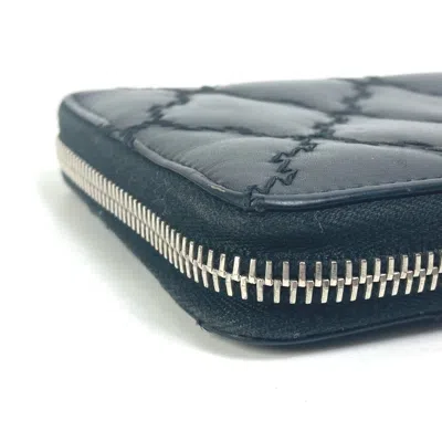 Pre-owned Chanel Black Leather Long Wallet (bi-fold) ()
