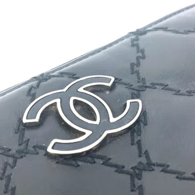 Pre-owned Chanel Black Leather Long Wallet (bi-fold) ()